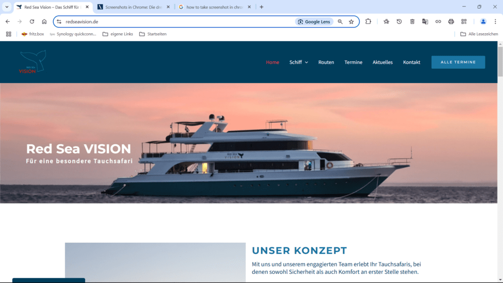 tauchen liveabaord Tauchsafari webpage redseavision